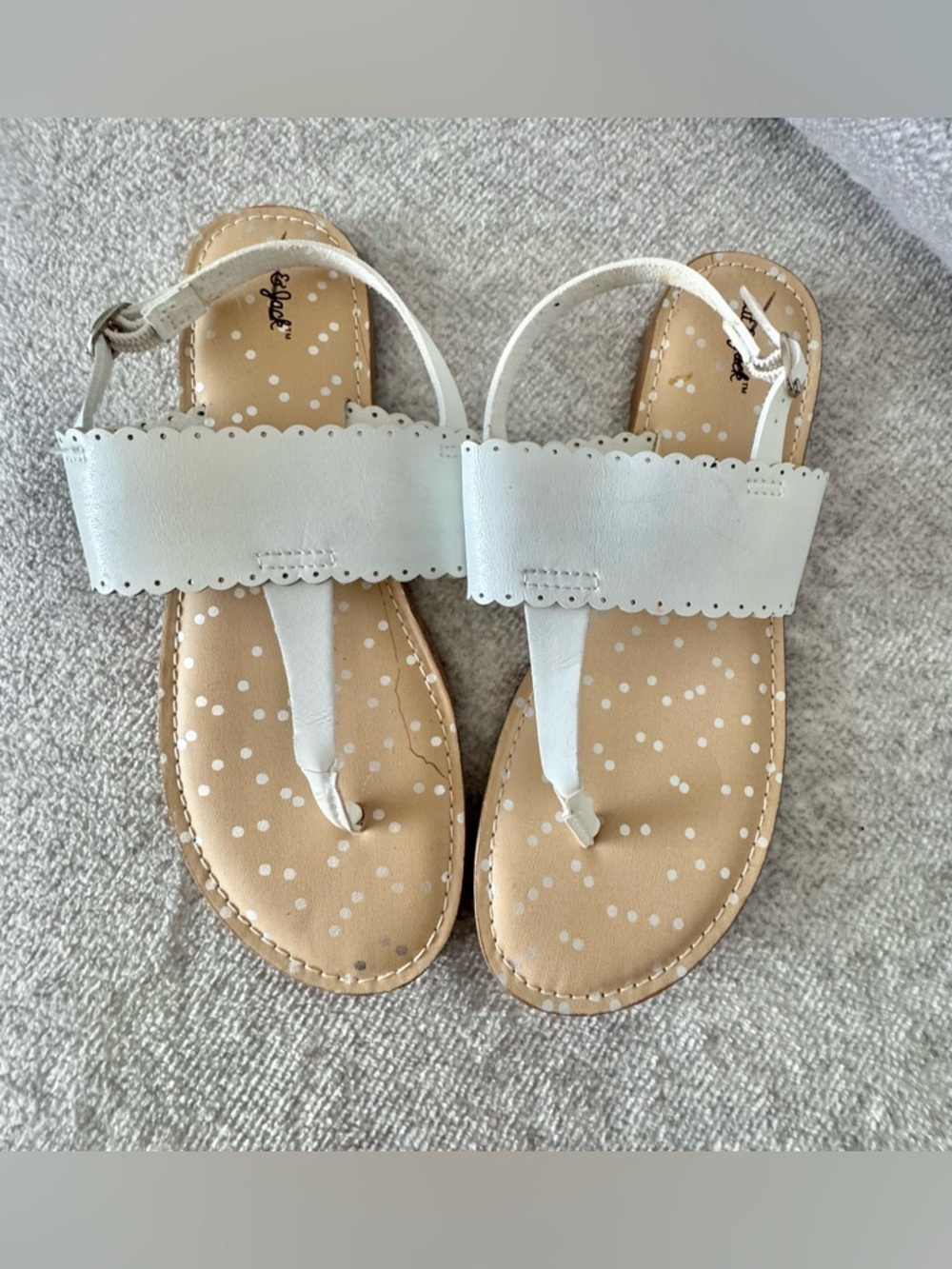 Cat & Jack White Ankle-Strap Buckle Sandals